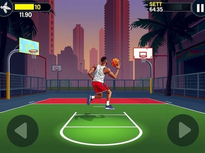 Slumzone Slammer gameplay screenshot showing street basketball action